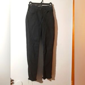 Nobody Denim True Jean Ankle Black Jeans Raw Hem Slim Fit Women's Size 26